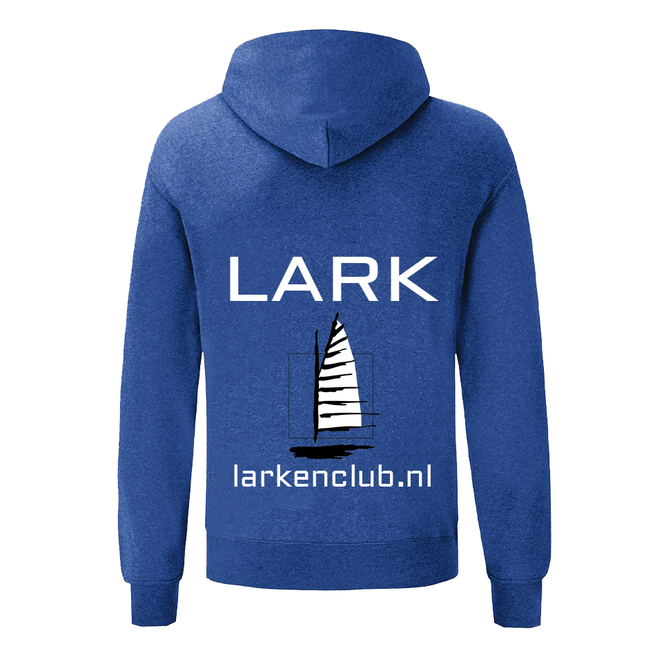 Hoodie Blauw LOGO Larkenclub achter